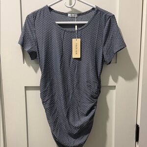 ELOUAER Women's Textured Charcoal Maternity Top